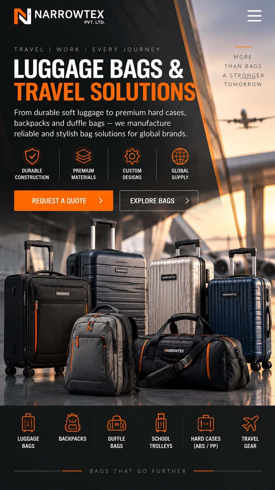 Luggage bags and travel solutions — durable soft luggage, hard cases, backpacks and duffle bags